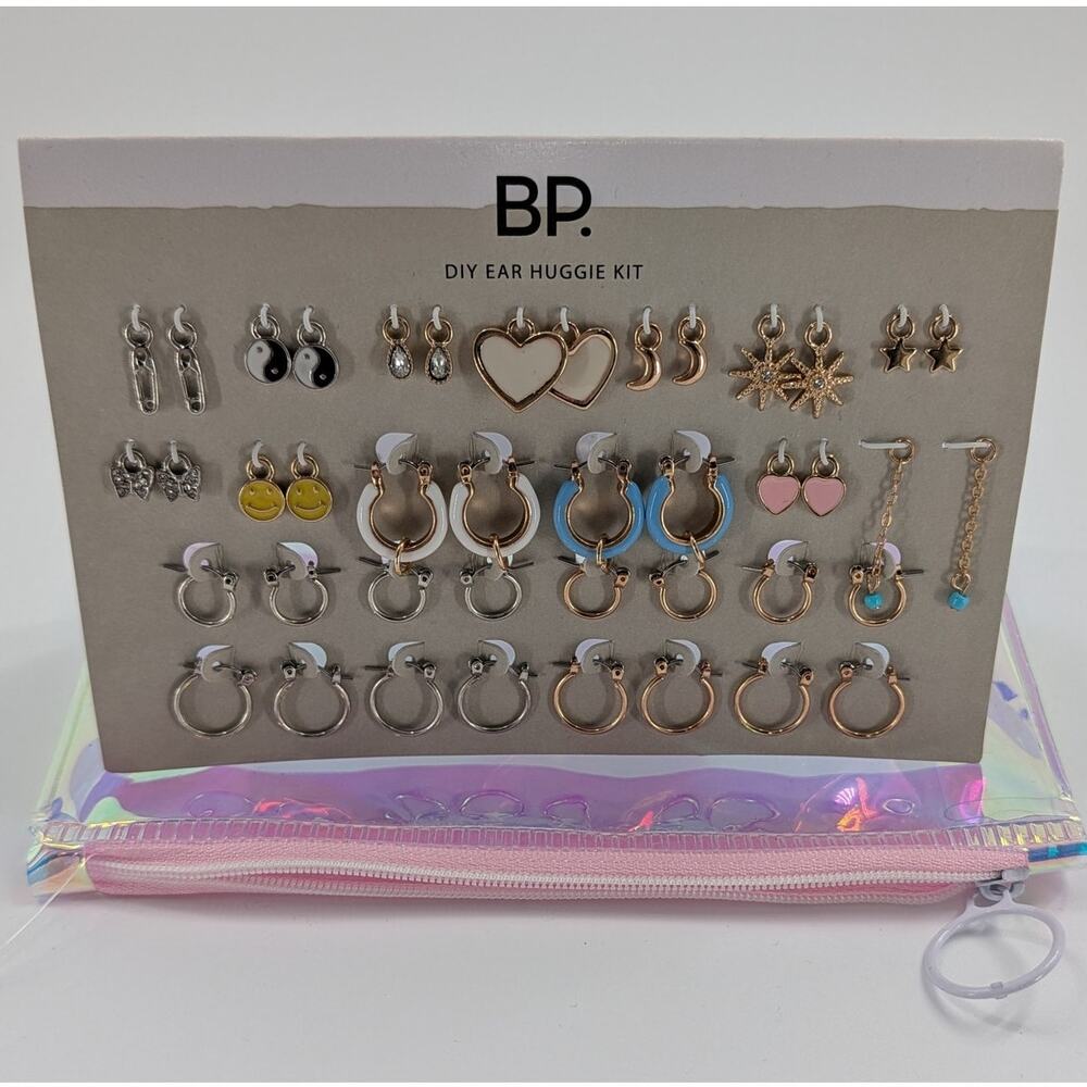BP DIY Ear Huggie Kit Hearts Starfish Dangles Hoops - Picture 3 of 5